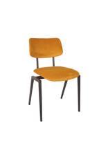 Damn LABEL51 Eetkamerstoel Stapelbaar - Oker - Fluweel - Zwart Metalen Frame