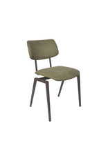 Damn LABEL51 Eetkamerstoel Stapelbaar - Moss - Micro Suede - Zwart Metalen Frame