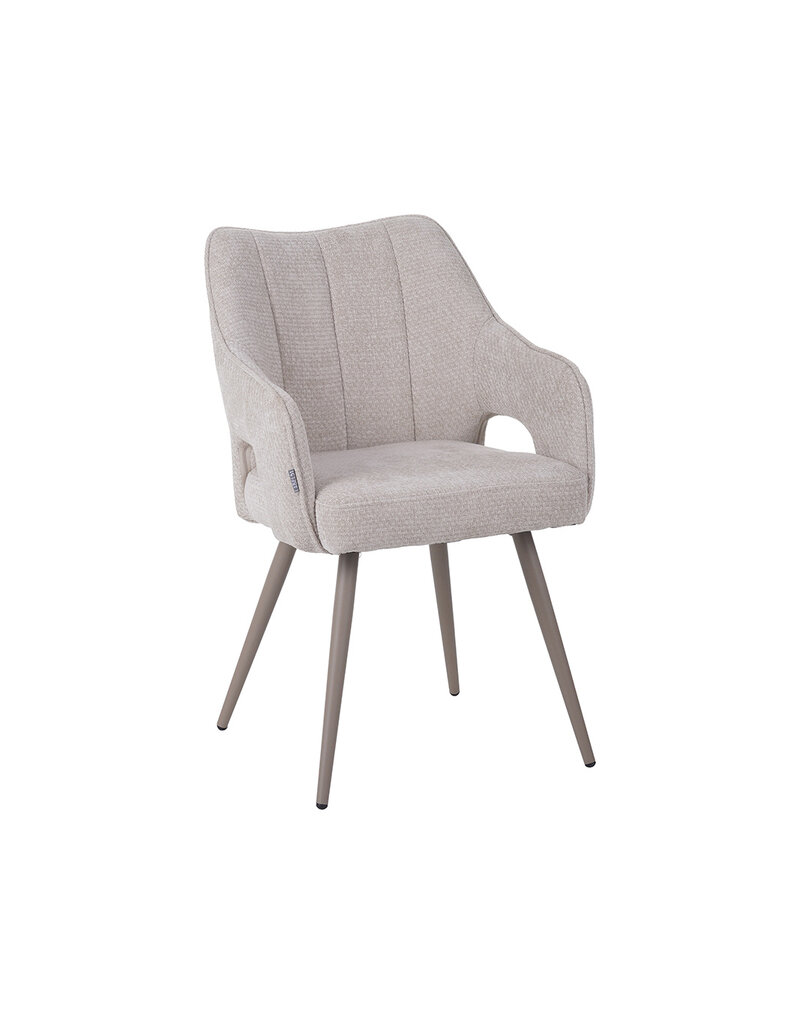 Damn LABEL51 Eetkamerstoel Stan - Naturel - Elite - Taupe Metalen Frame