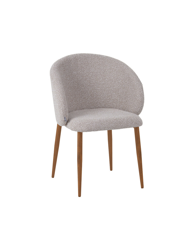 Damn LABEL51 Eetkamerstoel Yuki - Naturel - Royal Boucle - Naturel Houtlook Frame