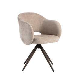 Damn LABEL51 Eetkamerstoel Lela - Clay - Elite - Brons Metalen Frame