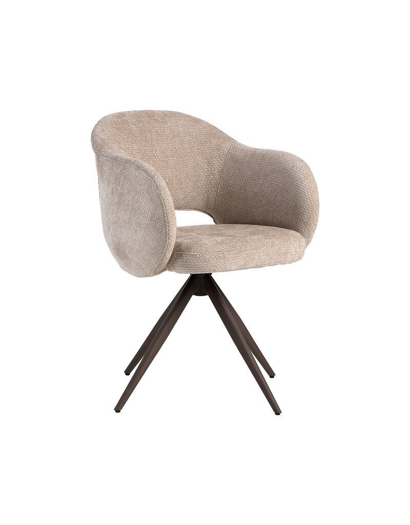 Damn LABEL51 Eetkamerstoel Lela - Clay - Elite - Brons Metalen Frame