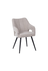 Damn LABEL51 Eetkamerstoel Stan - Naturel - Elite - Zwart Metalen Frame