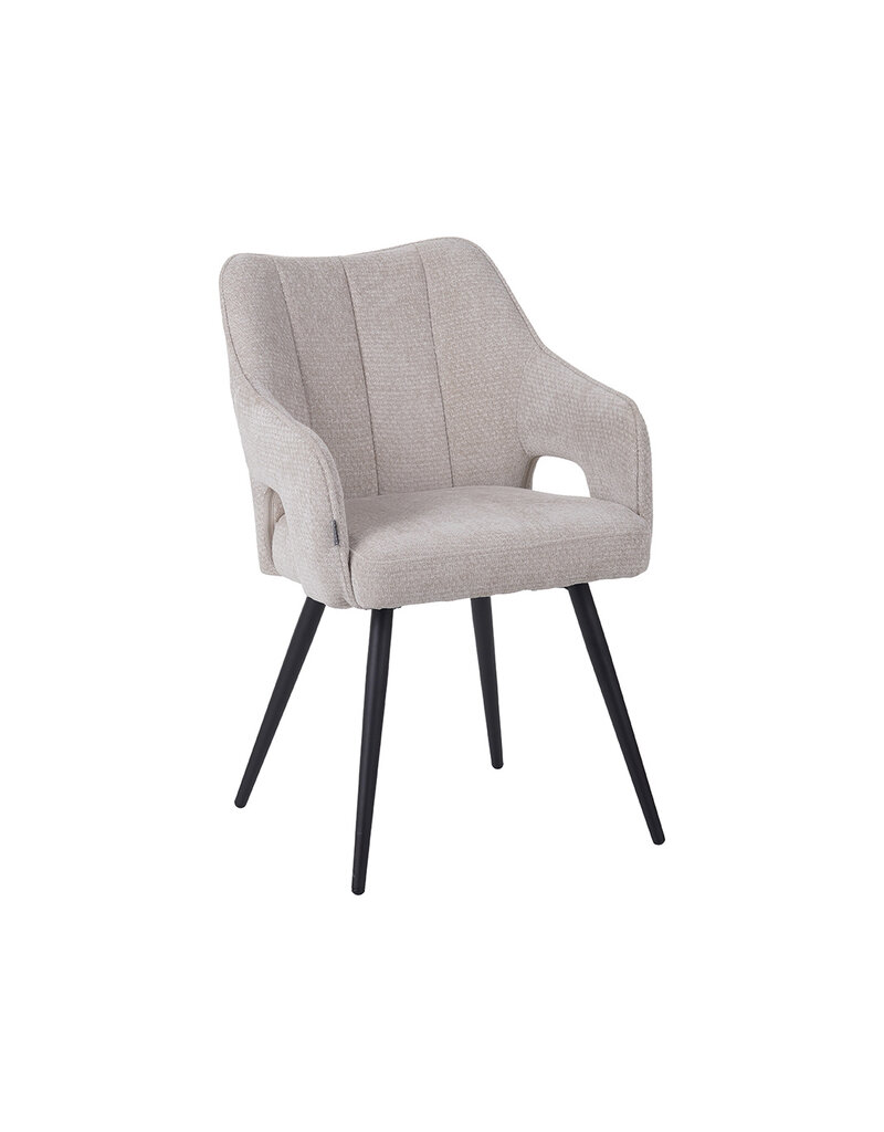 Damn LABEL51 Eetkamerstoel Stan - Naturel - Elite - Zwart Metalen Frame