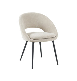 Damn LABEL51 Eetkamerstoel Zohra - Naturel - Elite - Zwart Metalen Frame