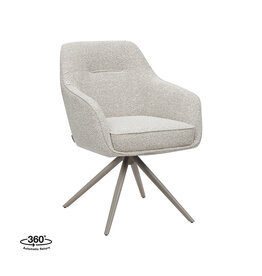 Damn LABEL51 Eetkamerstoel Akira - Naturel - Royal Boucle - Taupe Metalen Frame