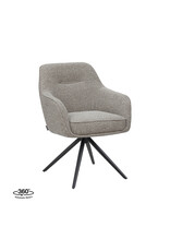 Damn LABEL51 Eetkamerstoel Akira - Mushroom - Royal Boucle - Zwart Metalen Frame