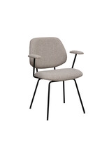 Damn LABEL51 Eetkamerstoel Loreto - Naturel - Royal Boucle - Zwart Metalen Frame