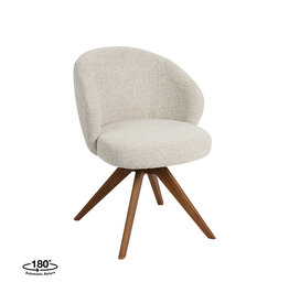 Damn LABEL51 Eetkamerstoel Sabi - Naturel - Royal Boucle - Walnoot Houten Frame