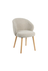 Damn LABEL51 Eetkamerstoel Shiro - Naturel - Royal Boucle - Naturel Houten Frame