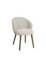 Damn LABEL51 Eetkamerstoel Shiro - Naturel - Royal Boucle - Walnoot Houten Frame