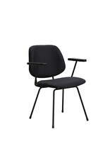 Damn LABEL51 Eetkamerstoel Gastron - Zwart - Fluweel - Zwart Metalen Frame