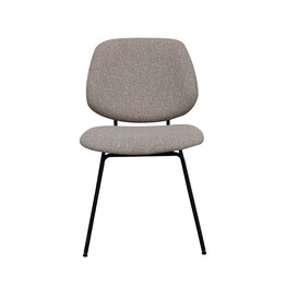 Damn LABEL51 Eetkamerstoel Ravenna - Naturel - Royal Boucle - Zwart Metalen Frame