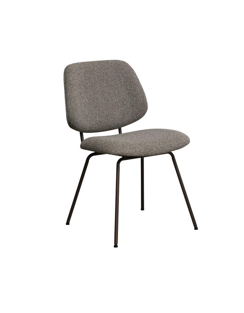 Damn LABEL51 Eetkamerstoel Ravenna - Mushroom - Royal Boucle - Brons Metalen Frame