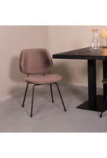 Damn LABEL51 Eetkamerstoel Bello - Taupe - Fluweel - Zwart Metalen Frame