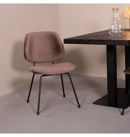 Damn LABEL51 Eetkamerstoel Bello - Taupe - Fluweel - Zwart Metalen Frame