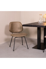 Damn LABEL51 Eetkamerstoel Bello - Moss - Micro Suede - Zwart Metalen Frame