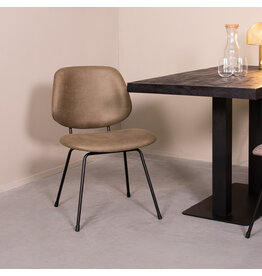 Damn LABEL51 Eetkamerstoel Bello - Moss - Micro Suede - Zwart Metalen Frame