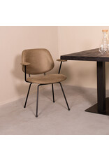 Damn LABEL51 Eetkamerstoel Rivano - Moss - Micro Suede - Zwart Metalen Frame