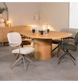 Damn LABEL51 Eetkamertafel Oliva - Naturel - Eiken - 150-200 cm - Uitschuifbaar