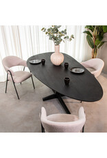 Damn LABEL51 Eetkamertafel Rosie - Zwart - Mangohout - 260cm