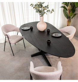 Damn LABEL51 Eetkamertafel Rosie - Zwart - Mangohout - 260cm