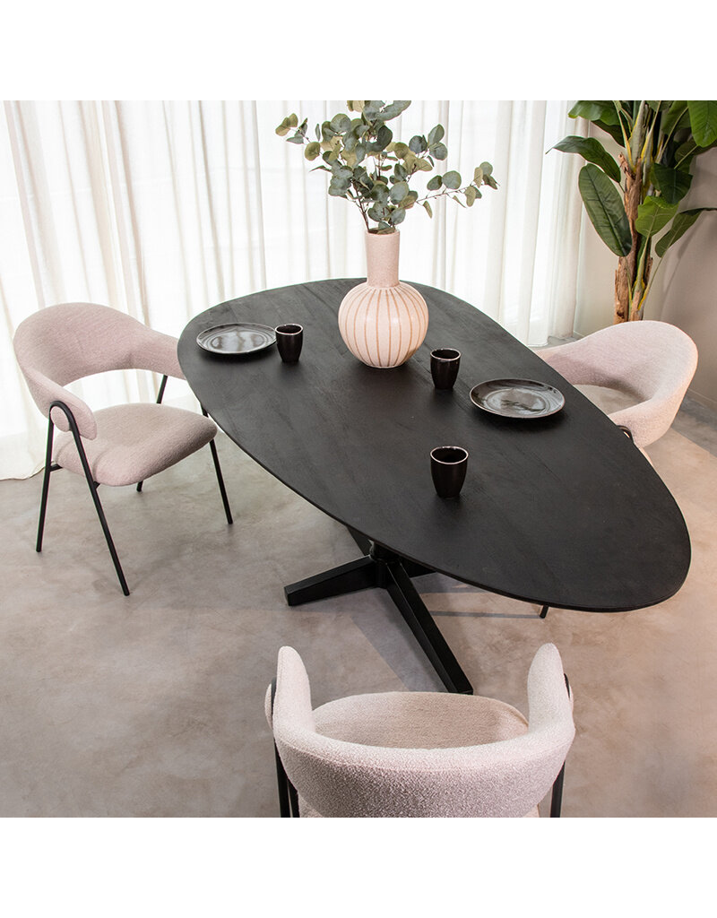 Damn LABEL51 Eetkamertafel Rosie - Zwart - Mangohout - 260cm