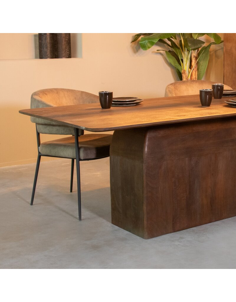 Damn LABEL51 Eetkamertafel Owen - Espresso - Mangohout - 220 cm