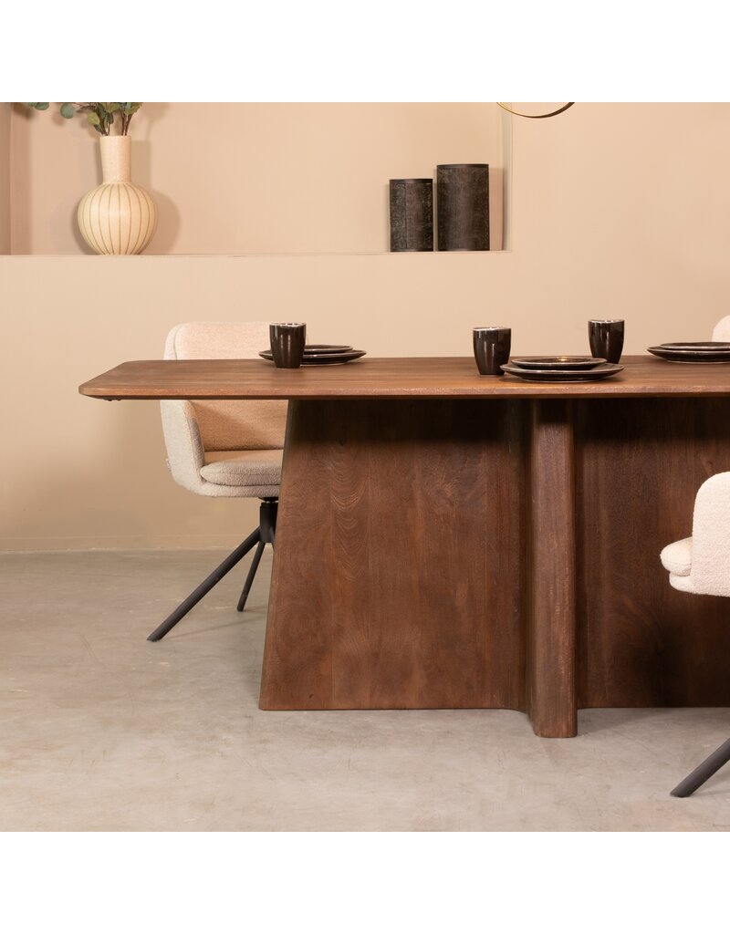 Damn LABEL51 Eetkamertafel Scott - Espresso - Mangohout - 200 cm