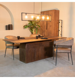 Damn LABEL51 Eetkamertafel Owen - Espresso - Mangohout - 200 cm