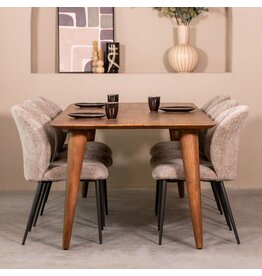Damn LABEL51 Eetkamertafel Fly - Nature Smooth - Mangohout - 160 cm
