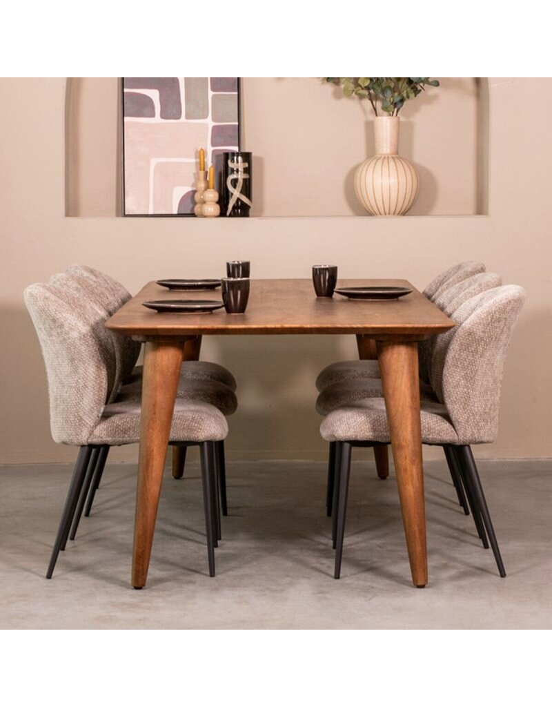 Damn LABEL51 Eetkamertafel Fly - Nature Smooth - Mangohout - 160 cm