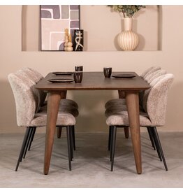 Damn LABEL51 Eetkamertafel Fly - Espresso - Mangohout - 190 cm