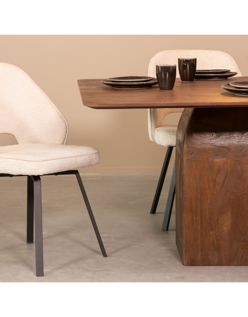 Damn LABEL51 Eetkamertafel Ingo - Espresso - Mangohout - 130 cm - Rond