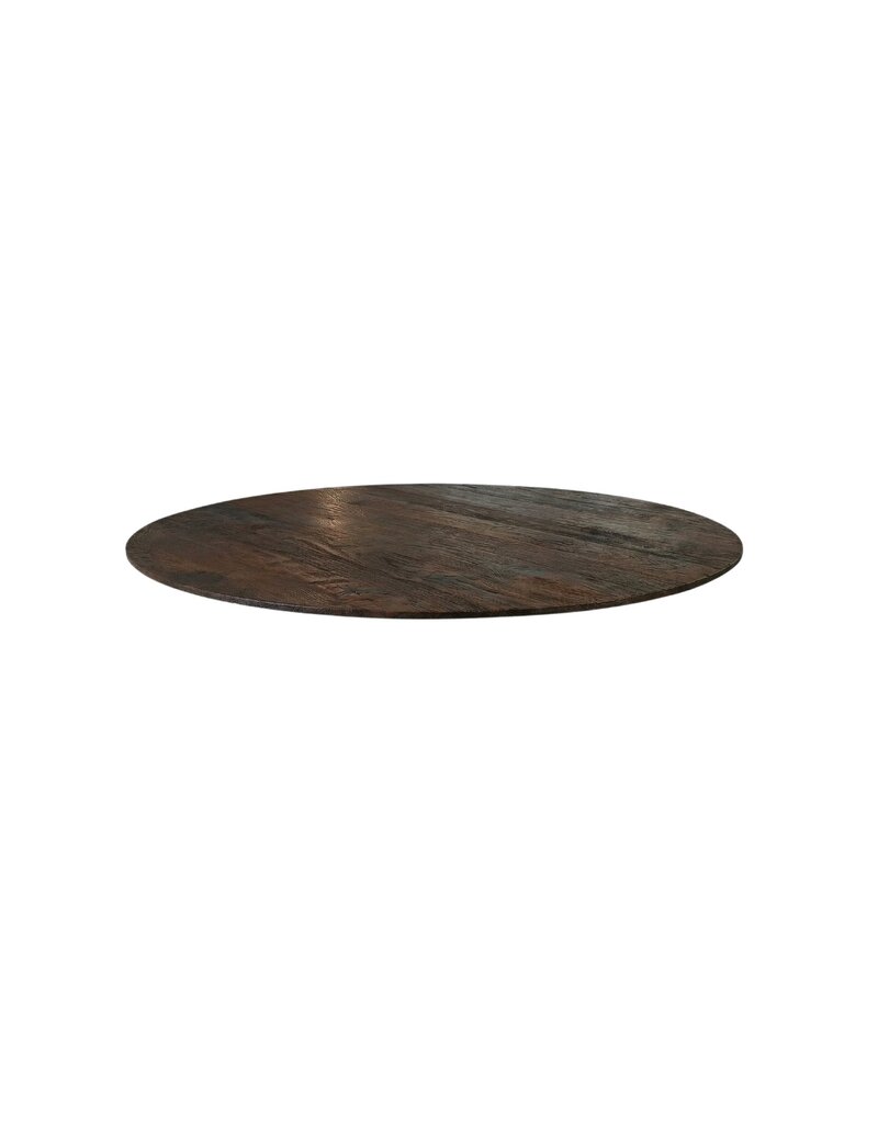Damn LABEL51 Eetkamertafel Tafelblad Rond - Espresso - Mangohout - 120 cm - Rond Sloppy