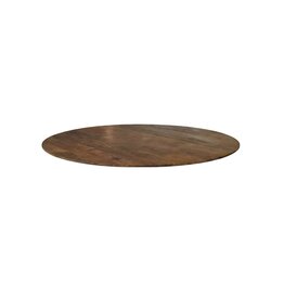 Damn LABEL51 Eetkamertafel Tafelblad Rond - Nature Smooth - Mangohout - 120 cm - Rond Sloppy