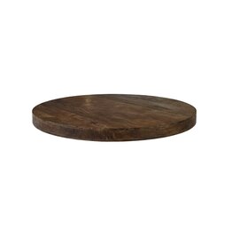 Damn LABEL51 Eetkamertafel Tafelblad Rond - Espresso - Mangohout - 120 cm - Rond Straight