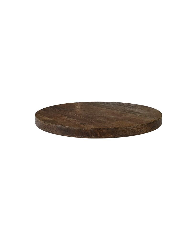 Damn LABEL51 Eetkamertafel Tafelblad Rond - Espresso - Mangohout - 110 cm - Rond Straight