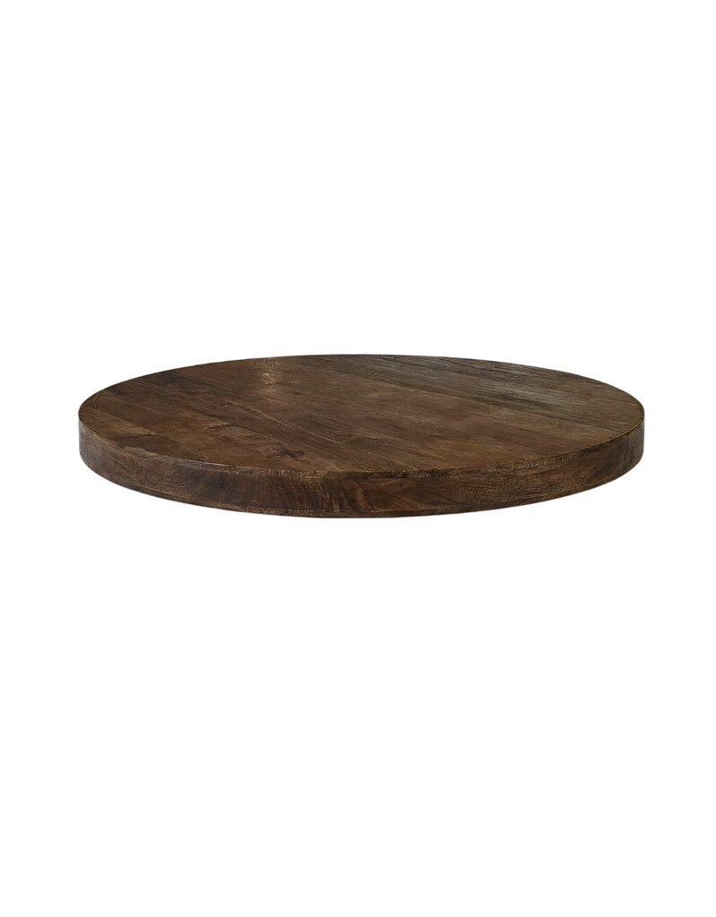 Damn LABEL51 Eetkamertafel Tafelblad Rond - Espresso - Mangohout - 130 cm - Rond Straight