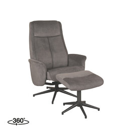 Damn LABEL51 Fauteuil Bergen - Antraciet - Cosmo - Incl. Hocker