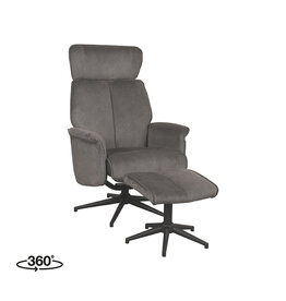 Damn LABEL51 Fauteuil Verdal - Antraciet - Cosmo - Incl. Hocker