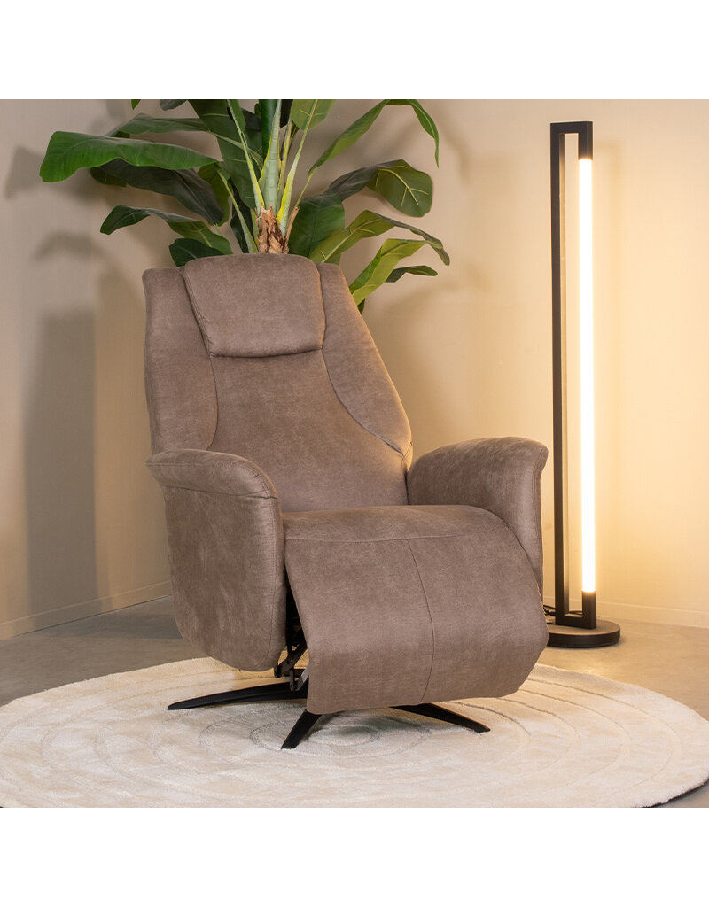 Damn LABEL51 Fauteuil Stockholm - Taupe - Micro Suede - 1-Motorig