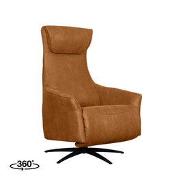 Damn LABEL51 Fauteuil Lund - Cognac - Micro Suede - 2-Motorig - Met Massagefunctie