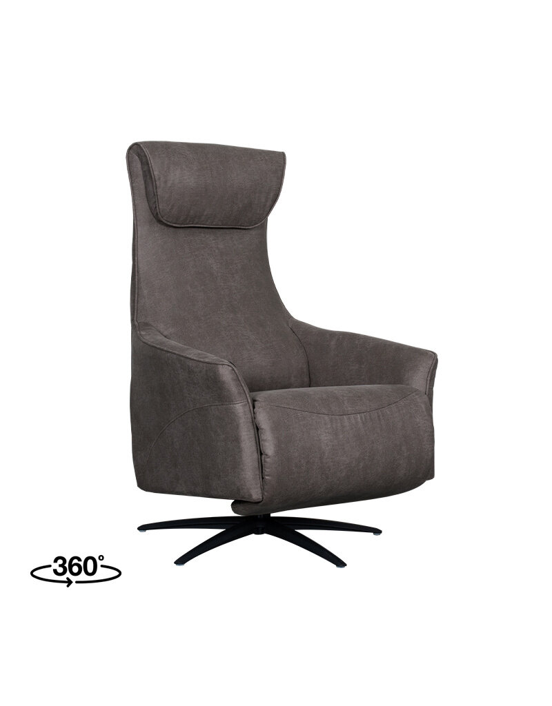 Damn LABEL51 Fauteuil Lund - Antraciet - Micro Suede - 2-Motorig - Met Massagefunctie