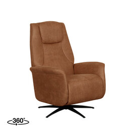 Damn LABEL51 Fauteuil Stockholm - Cognac - Micro Suede - 1-Motorig