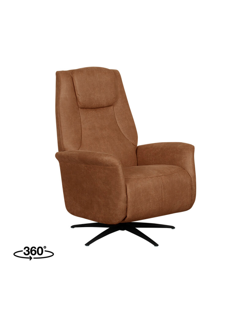 Damn LABEL51 Fauteuil Stockholm - Cognac - Micro Suede - 1-Motorig