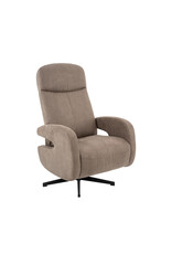 Damn LABEL51 Fauteuil Esbjerg - Taupe - Micro Suede - Manueel Verstelbaar