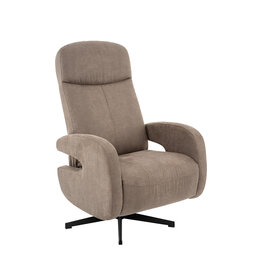 Damn LABEL51 Fauteuil Esbjerg - Taupe - Micro Suede - Manueel Verstelbaar