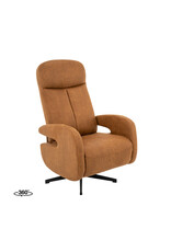 Damn LABEL51 Fauteuil Esbjerg - Cognac - Micro Suede - Manueel Verstelbaar