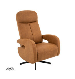 Damn LABEL51 Fauteuil Esbjerg - Cognac - Micro Suede - Manueel Verstelbaar